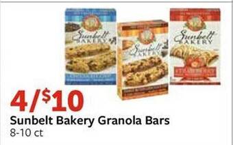 Fareway Sunbelt bakery granola bars offer