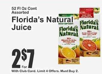 Key Food Florida's natural juice offer