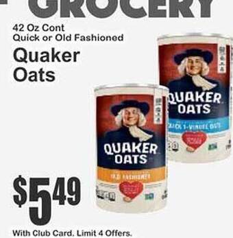 Key Food Quaker oats offer
