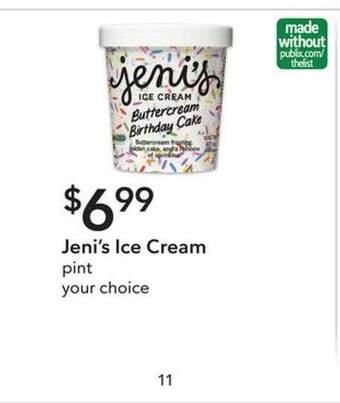Publix Jeni's ice cream offer
