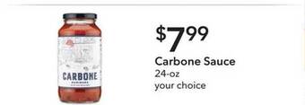 Publix Carbone sauce offer
