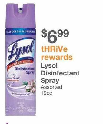 Kinney Drugs Lysol disinfectant spray offer