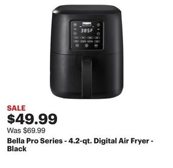 Best Buy Bella pro series - 4.2-qt. digital air fryer - black offer