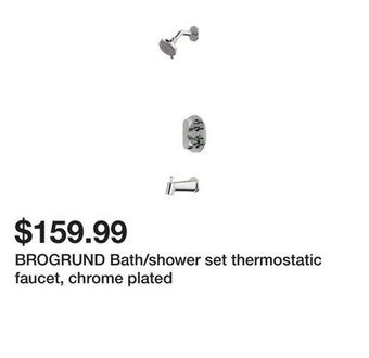 Ikea Brogrund bath/shower set thermostatic faucet, chrome plated offer