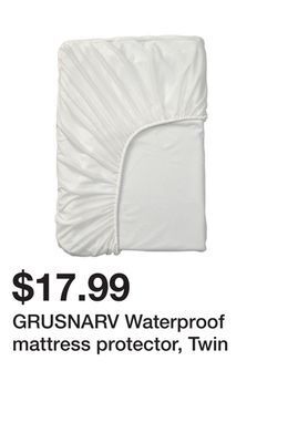 Ikea Grusnarv waterproof mattress protector, twin offer
