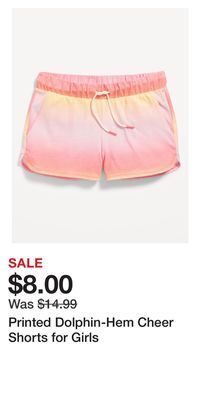 Old Navy Printed dolphin-hem cheer shorts for girls offer