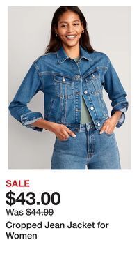 Old Navy Cropped jean jacket for women offer