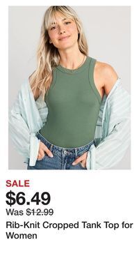 Old Navy Rib-knit cropped tank top for women offer