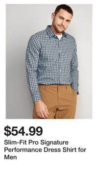 Old Navy Slim-fit pro signature performance dress shirt for men offer