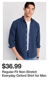 Old Navy Regular-fit non-stretch everyday oxford shirt for men offer