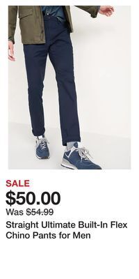 Old Navy Straight ultimate built-in flex chino pants for men offer