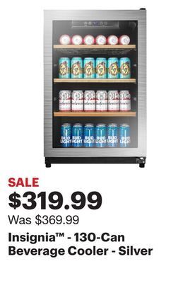 Best Buy Insignia™ - 130-can beverage cooler - silver offer