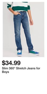 Old Navy Slim 360° stretch jeans for boys offer