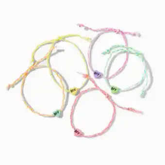 Claire's Best friends rainbow heart braided bracelets - 5 pack offer