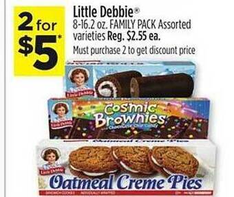 Dollar General Little debbie family pack assorted varieties offer