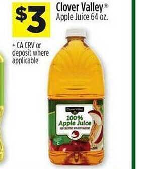 Dollar General Clover valley apple juice offer