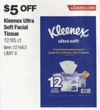 Costco Kleenex Ultra Soft Facial Tissue offer