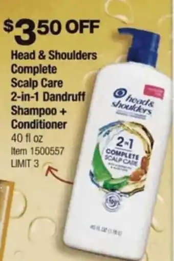 Costco Heads & Shoulders Complete Scalp Care 2-in-1 Dandruff Shampoo + Conditioner 40 fl oz offer