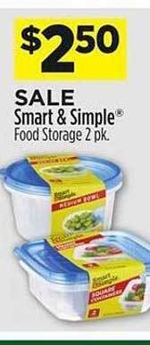Dollar General Smart & simple food storage 2 pk offer