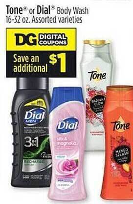 Dollar General Tone or dial body wash offer