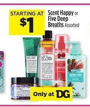 Dollar General Scent happy or five deep breaths offer