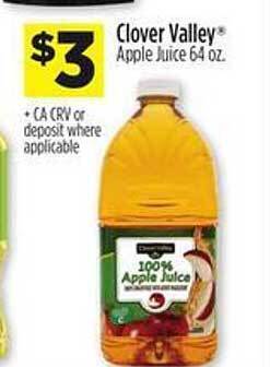 Dollar General Clover valley apple juice offer