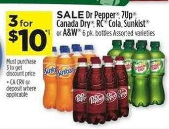 Dollar General Dr pepper, 7up canada dry, rc cola, sunkist or a&w offer