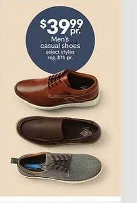 JC Penney Men's casual shoes select styles offer