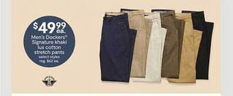 JC Penney Men's dockers signature khaki lux cotton stretch pants offer