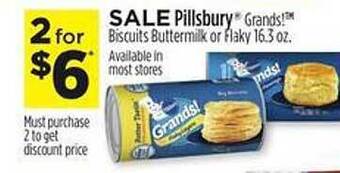 Dollar General Pillsbury grands! biscuits buttermilk or flaky offer