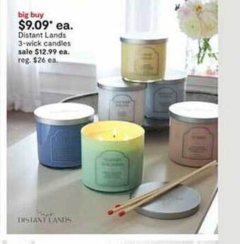 JC Penney Distant lands 3-wick candles offer