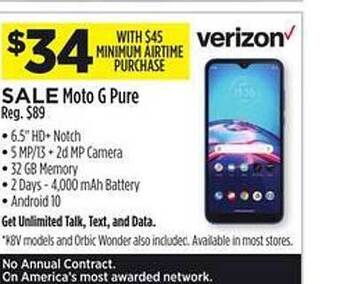 Dollar General Moto g pure verizon offer