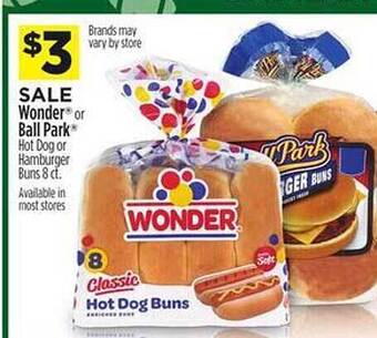 Dollar General Wonder or ball park hot dog or hamburger buns offer