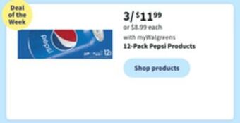 Walgreens 12-pack pepsi products offer