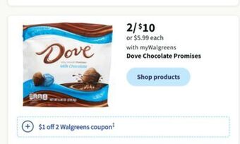 Walgreens Dove chocolate promises offer