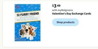 Walgreens Valentine's day exchange cards offer
