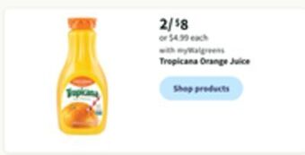 Walgreens Tropicana orange juice offer