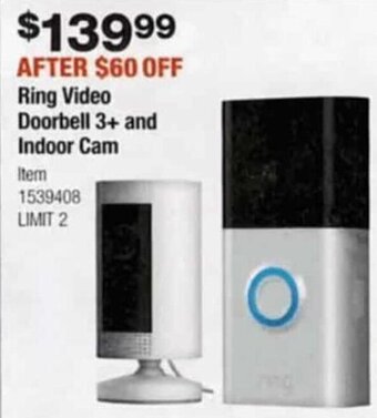 Costco Ring Video Doorbell 3 + and Indoor Cam offer