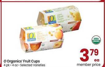 Albertsons O organics fruit cups offer