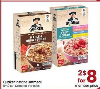 Albertsons Quaker instant oatmeal offer