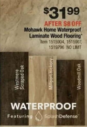 Costco Mohawk Home Waterproof Laminate Wood Flooring offer
