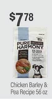 Commissary Pure harmony chicken barley & pea recipe offer