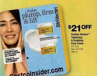 Costco Contour restore tightening & sculpting face cream offer
