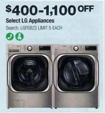 Costco Select LG Appliances offer