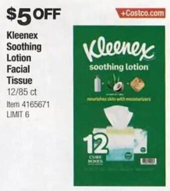 Costco Kleenex Soothing Lotion Facial Tissue offer