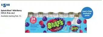 Sam's Club Splash blast™ wild berry offer