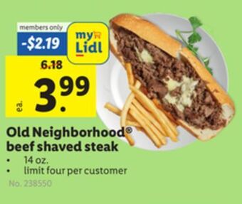 Lidl Old neighborhood® beef shaved steak offer