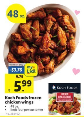 Lidl Koch foods frozen chicken wings offer