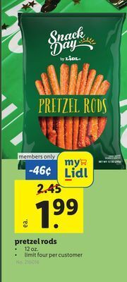 Lidl Pretzel rods offer
