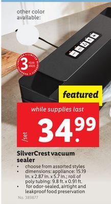 Lidl Silvercrest vacuum sealer offer